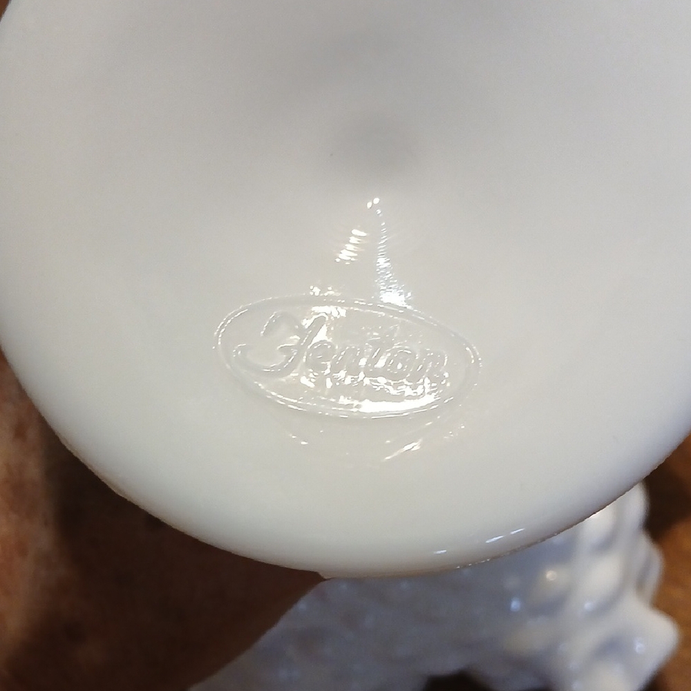 White Ruffled Glass Compote - Picture 3 of 5